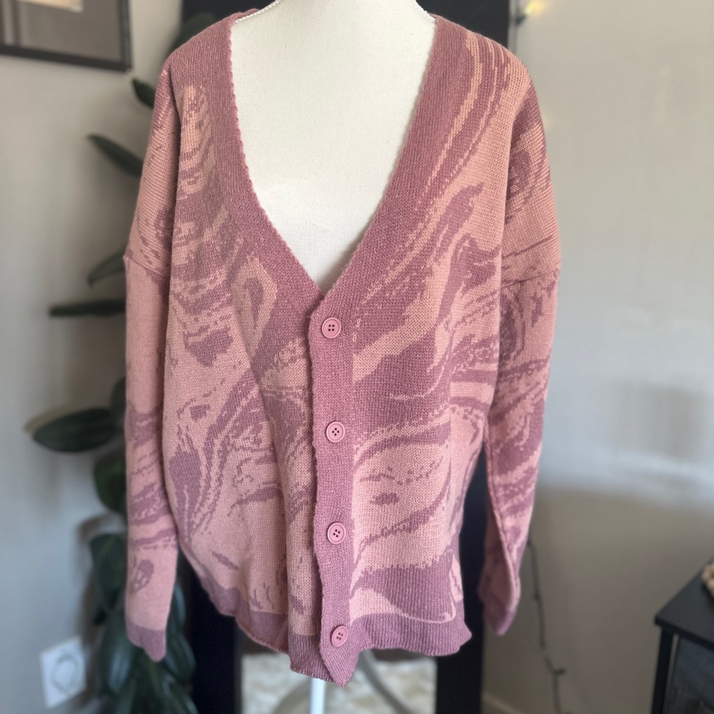 Pink Patterned Men’s Cardigan